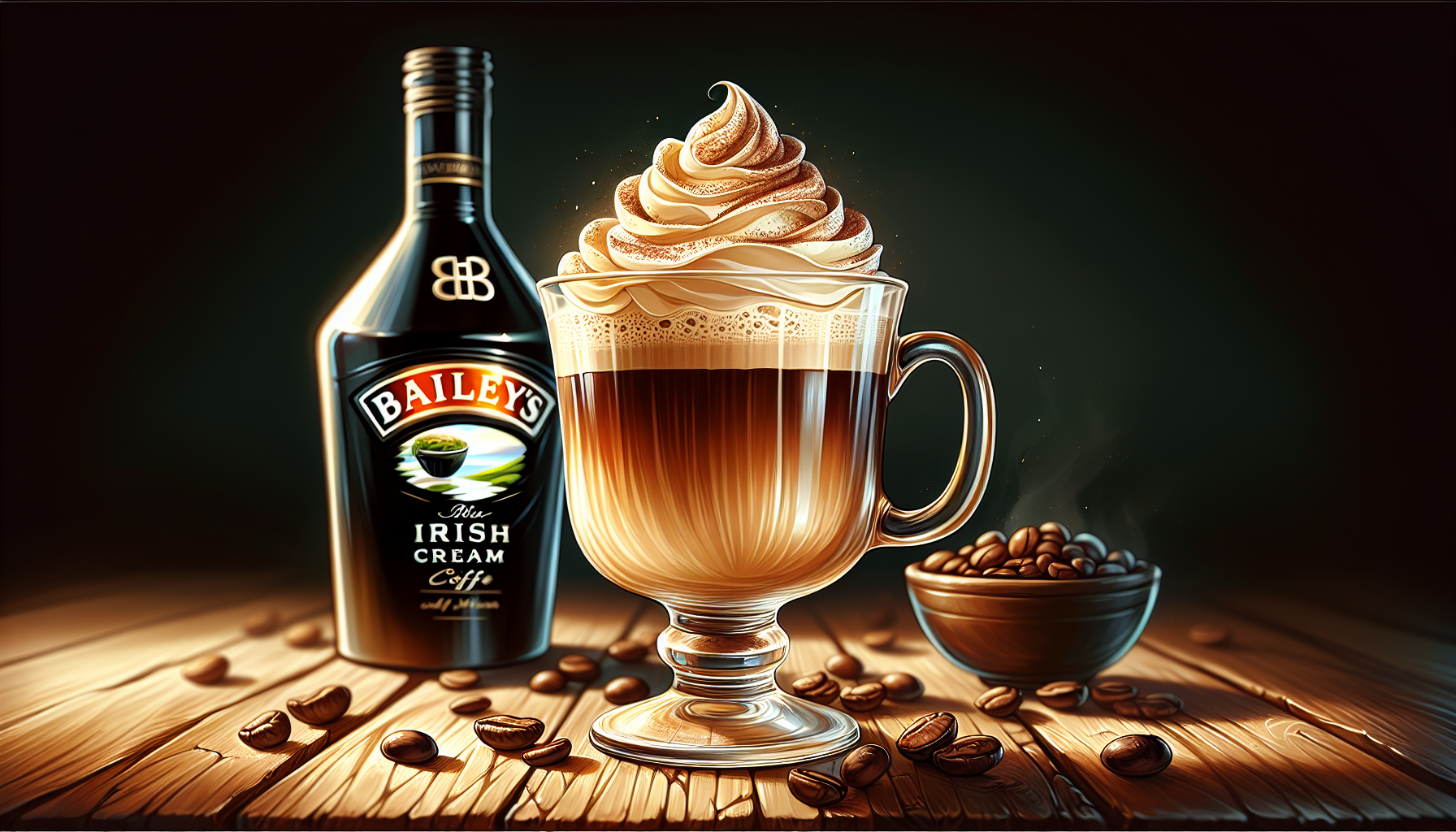 A delicious Baileys Irish Cream coffee cocktail with a creamy texture.