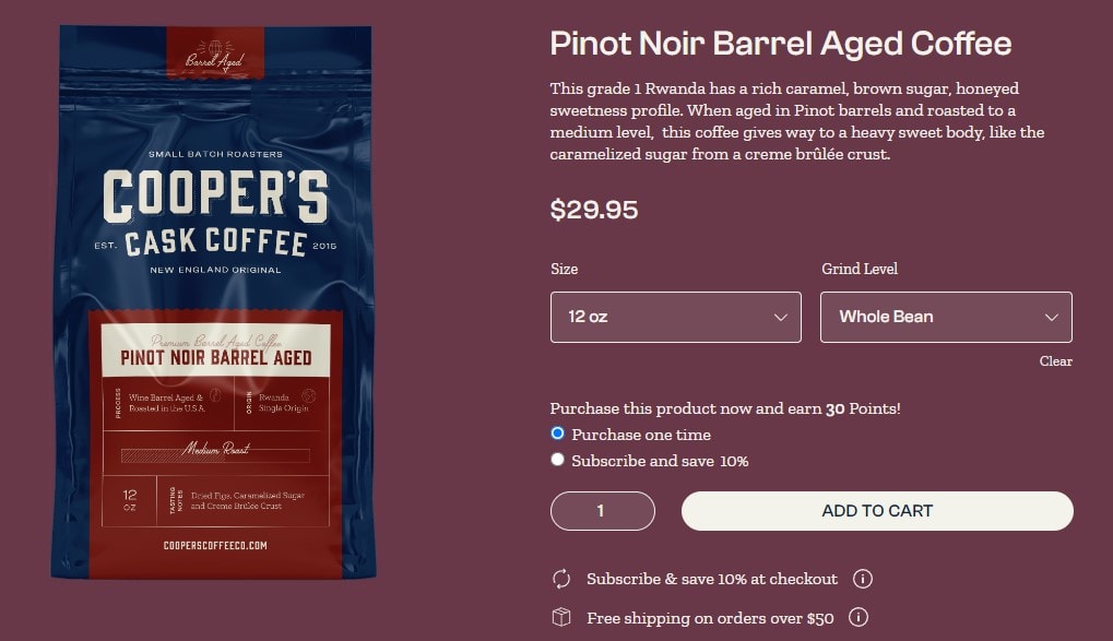 Pinot Noir Barrel Aged Coffee