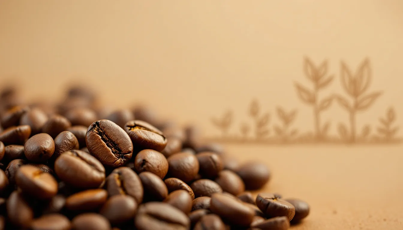 A close-up of dark roast coffee beans showcasing their rich color and texture.